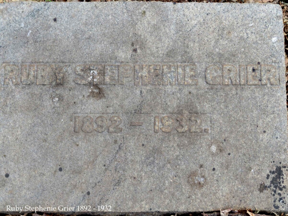 GRIER Ruby Stephenie 1892-1932