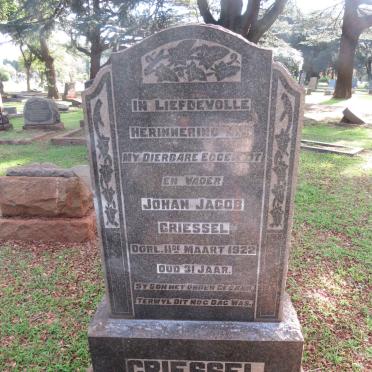 GRIESSEL Johan Jacob -1922