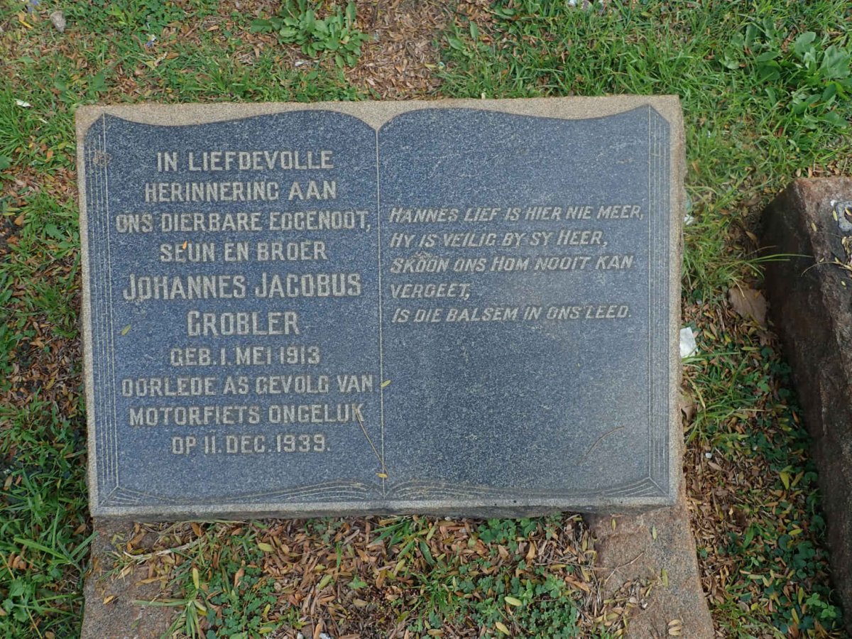 GROBLER Johannes Jacobus 1913-1939