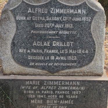 ZIMMERMANN Alfred 1852-1913 &amp; Marie 1857-1947 :: GRILLOT Aglae 1844-1923