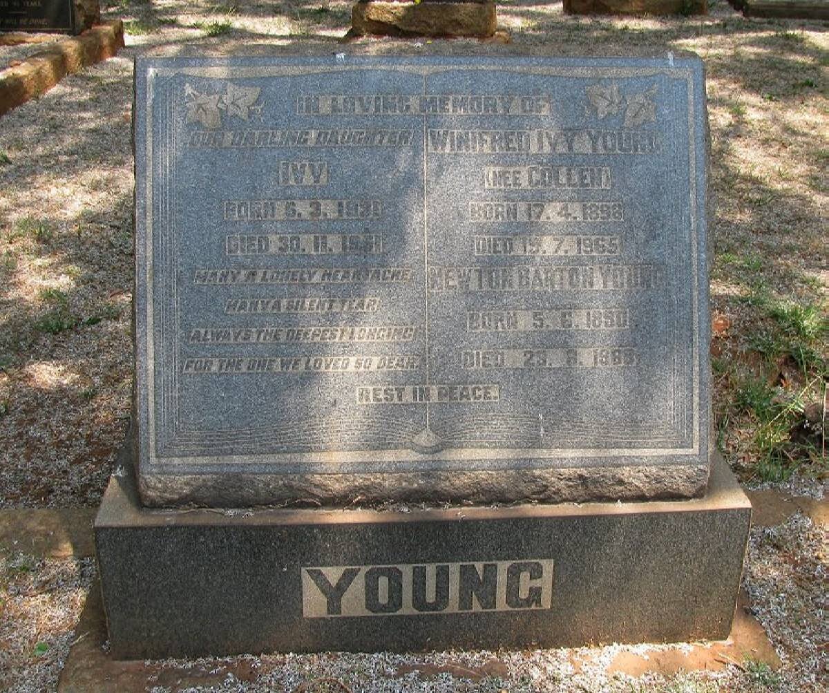 YOUNG Newton Barton 1890-19?? &amp; Winifred Ivy COLLEN 1896-1965 :: YOUNG Ivy 1931-1961