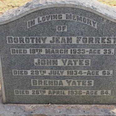 YATES John -1934 &amp; Brenda -1936 :: FORREST Dorothy Jean -1933