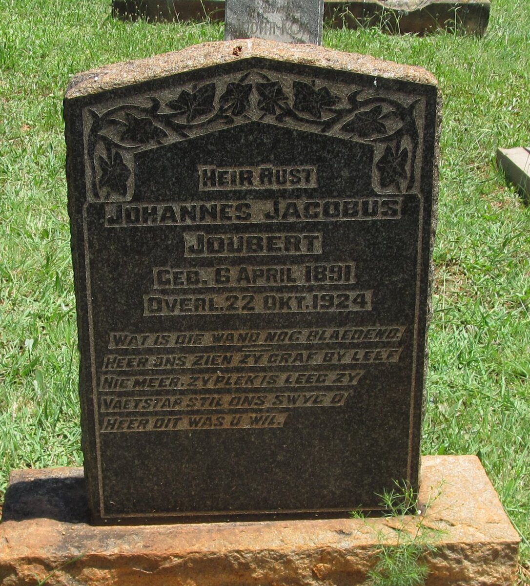 JOUBERT Johannes Jacobus 1891-1924