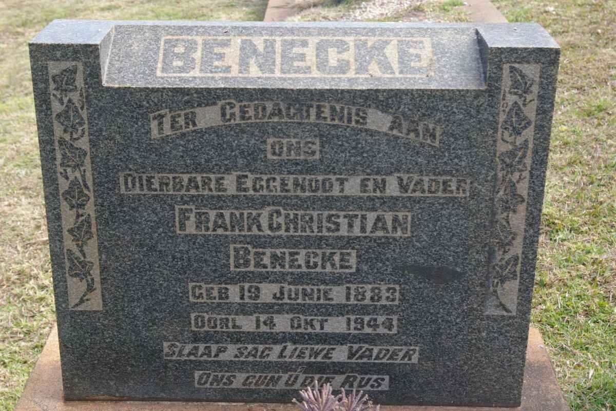 BENECKE Frank Christian 1883-1944