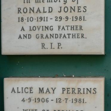 JONES Ronald 1911-1981 :: PERRINS Alice May 1906-1981