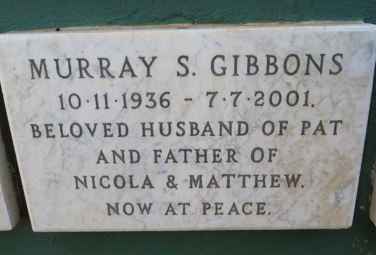 GIBBONS Murray S. 1936-2001