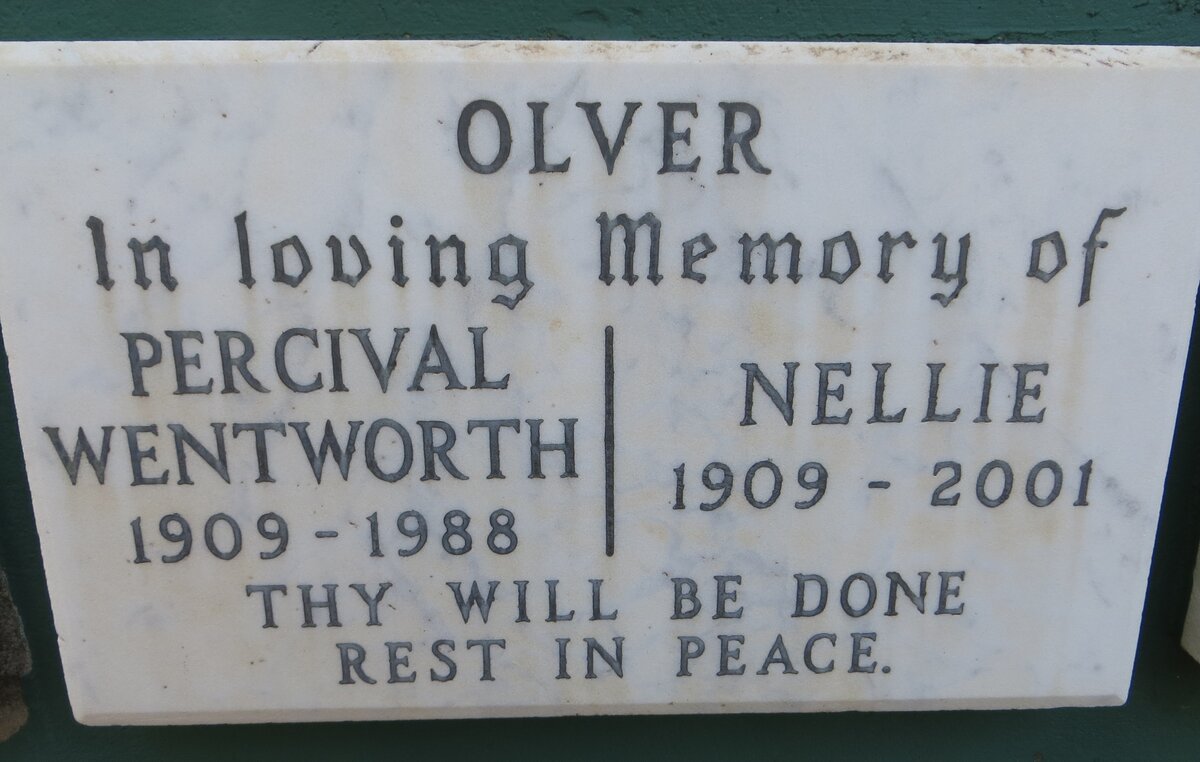 OLVER Percival Wentworth 1909-1988 &amp; Nellie 1909-2001