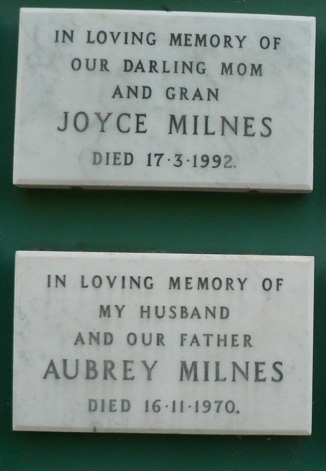 MILNES Aubrey -1970 :: MILNS Joyce -1992