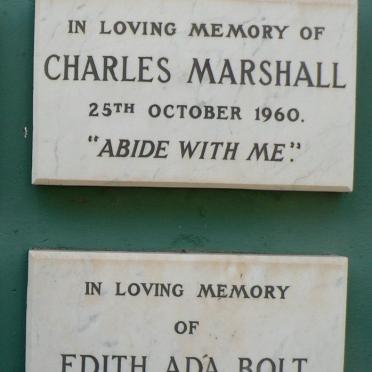 MARSHALL Charles -1960 :: BOLT Edith Ada -1959
