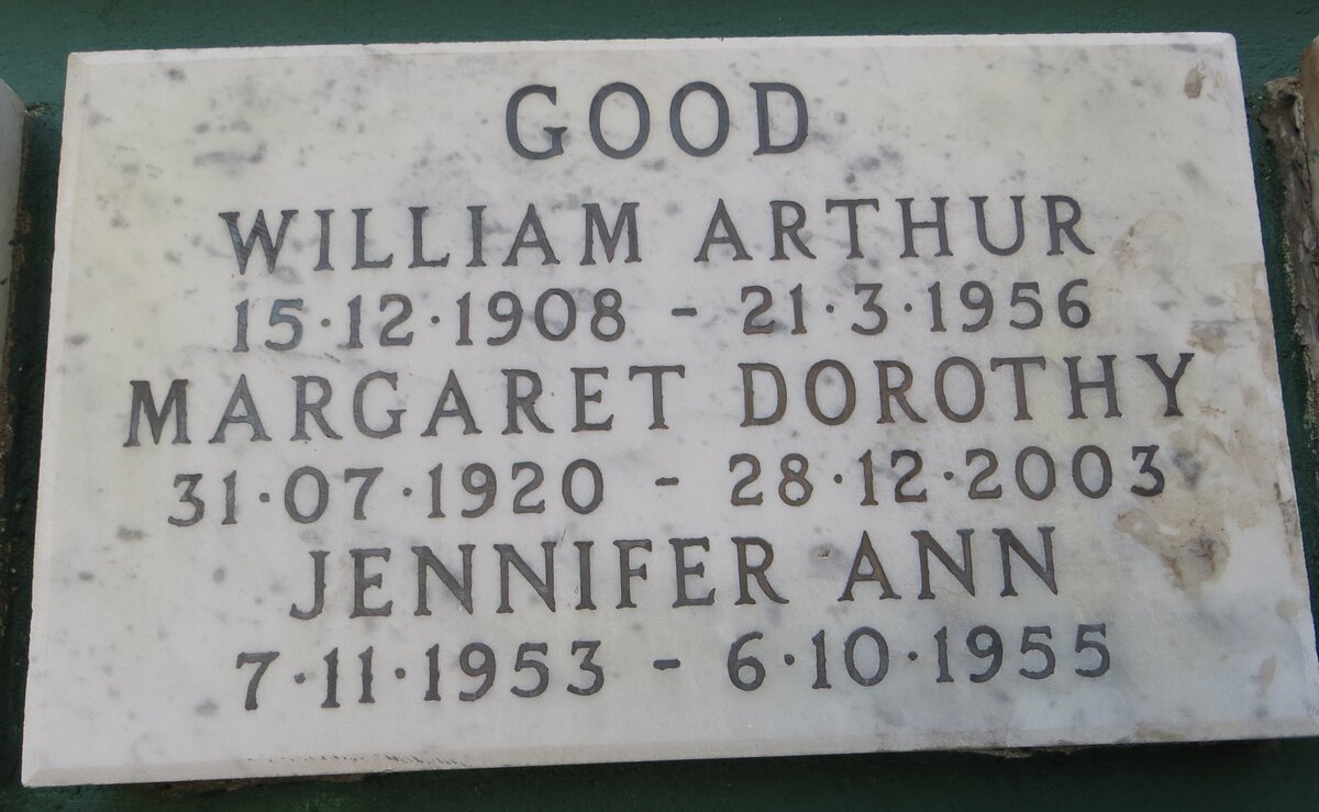 GOOD William Arthur 1908-1956 &amp; Margaret Dorothy 1920-2003 :: GOOD Jennifer Ann 1953-1955