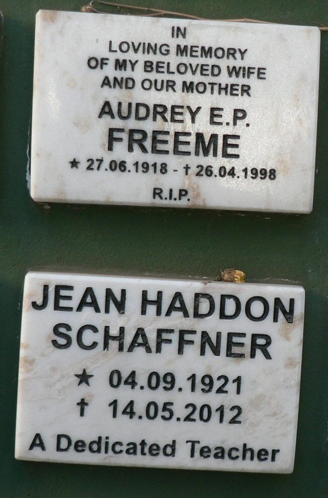 FREEME Audrey E.P. 1918-1998 :: SCHAFFNER Jean Haddon 1921-2012
