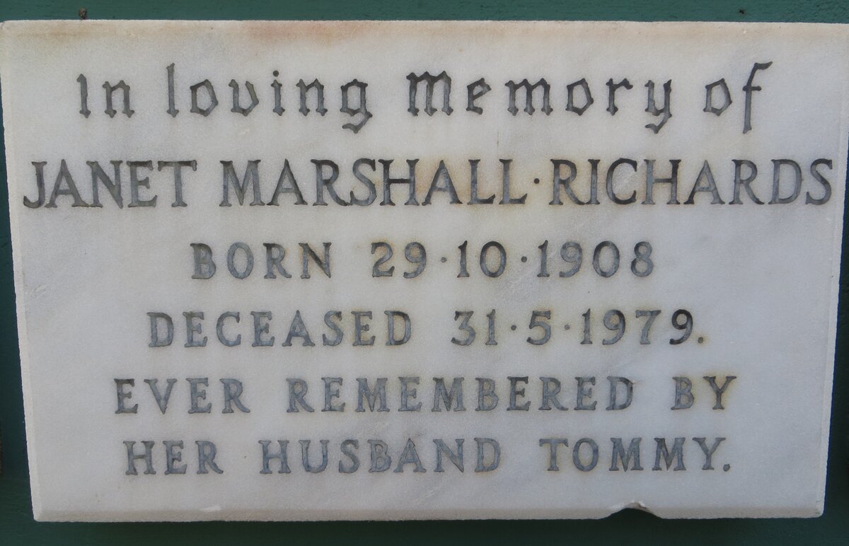 RICHARDS Janet Marshall 1908-1979
