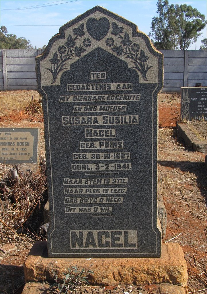 NAGEL Susara Susilia nee PRINS 1887-1941