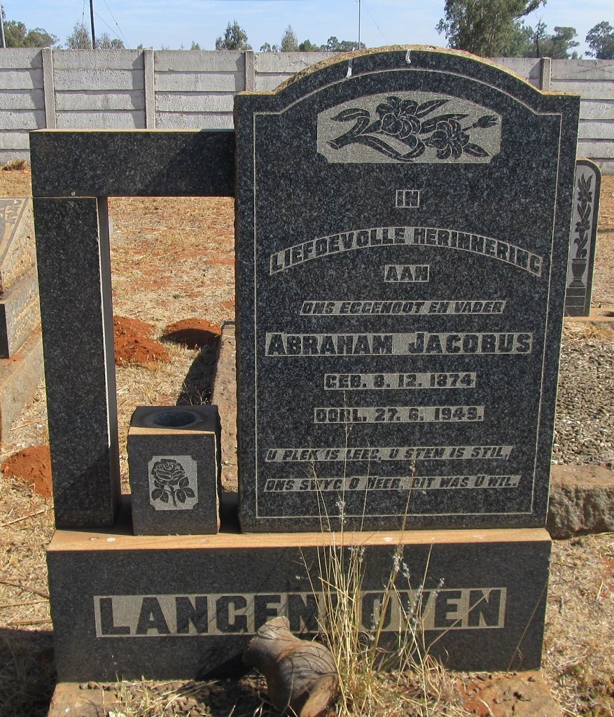LANGENHOVEN Abraham Jacobus 1874-1949