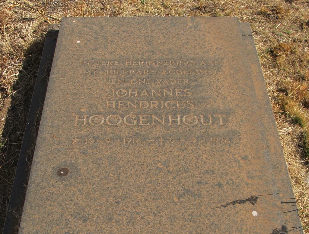 HOOGENHOUT Johannes Hendricus 1916-1976