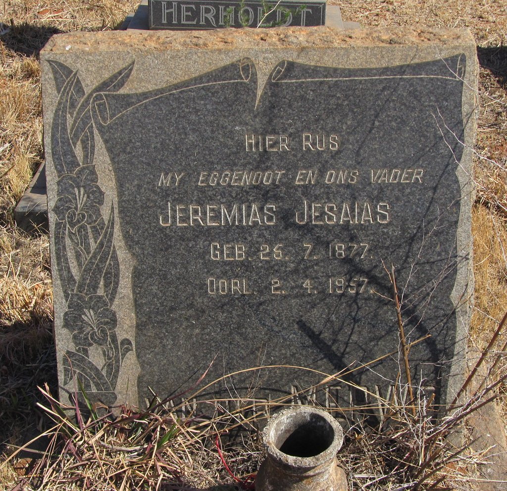 MERWE Jeremias Jesaias, van der 1877-1957