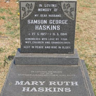 HASKINS Samson George 1927-1984 &amp; Mary Ruth 1926-2008