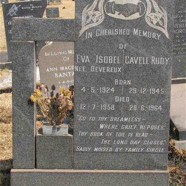 VALENTINE Eva Isobel nee DEVEREUX 1924-1958 :: VALENTINE Cavell Rudy 1945-1964