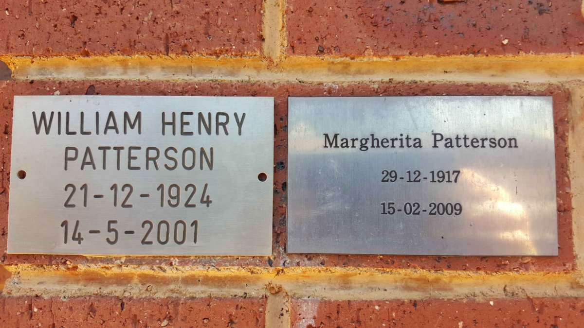 PATTERSON William Henry 1924-2001 &amp; Margherita 1917-2009