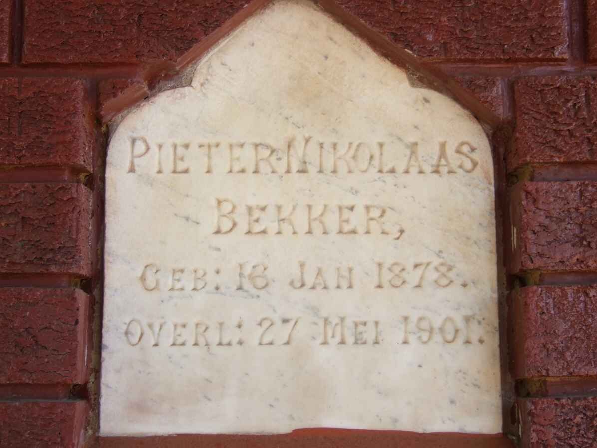 BEKKER Pieter Nikolaas 1878-1901