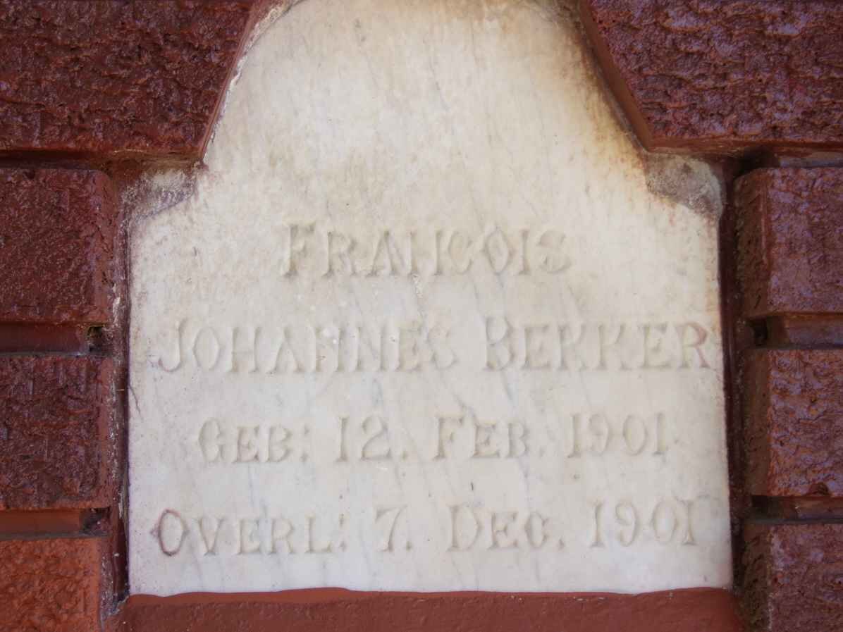 BEKKER Francois Johannes 1901-1901