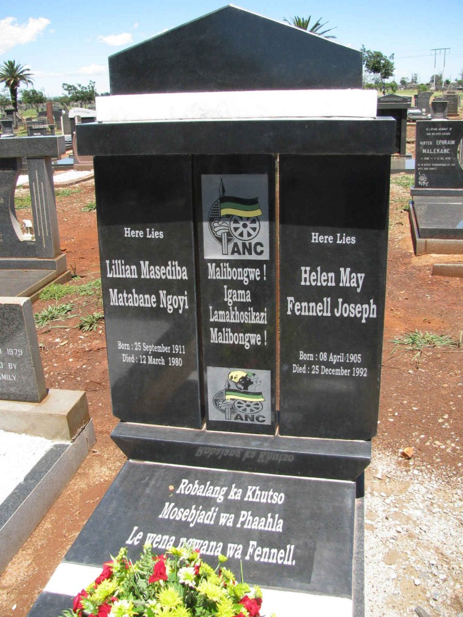 NGOYI Lillian Masediba Matabane 1911-1980 :: JOSEPH Helen May Fennell 1905-1992
