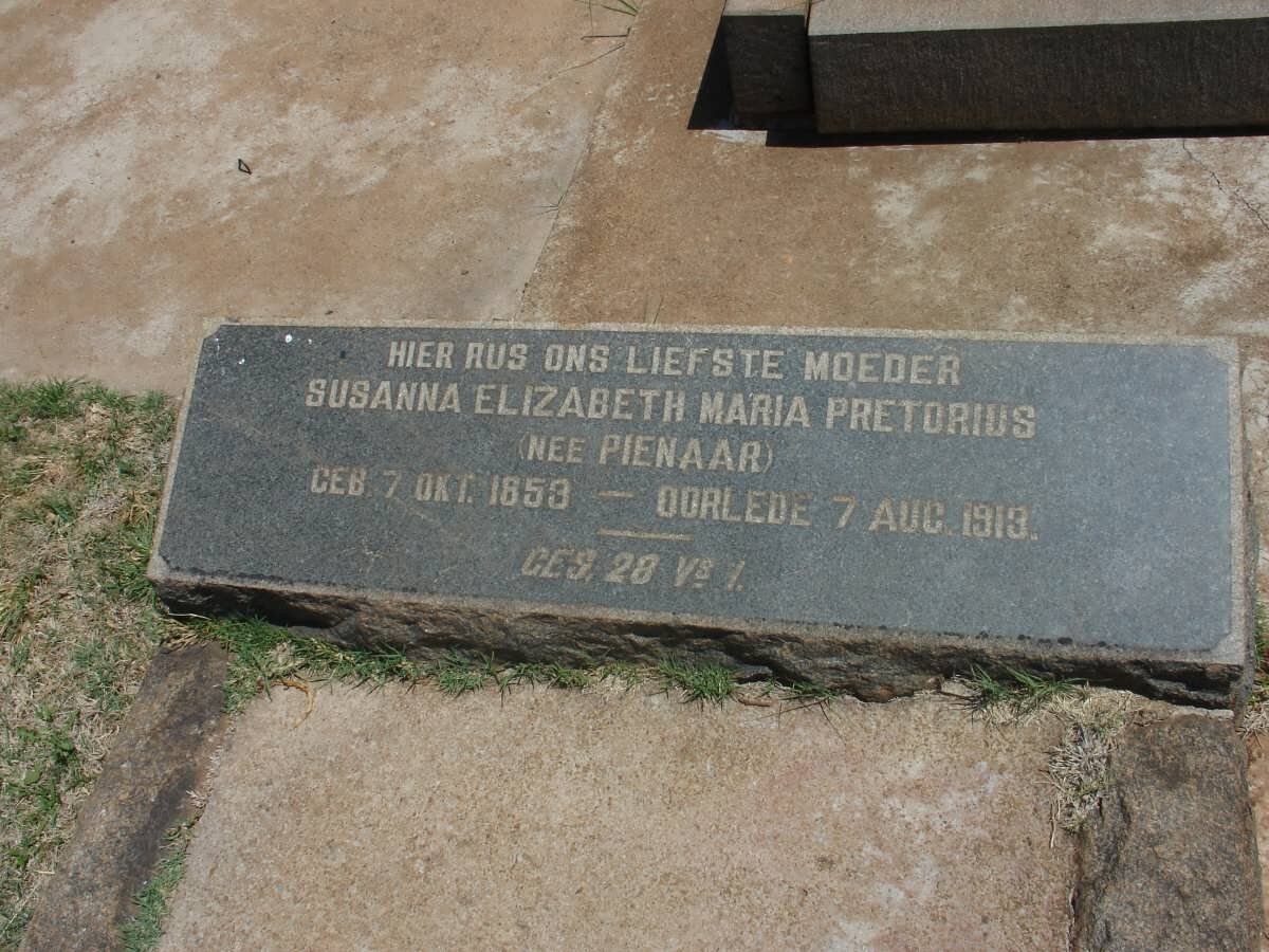 PRETORIUS Susanna Elizabeth Maria nee PIENAAR 1859-1913