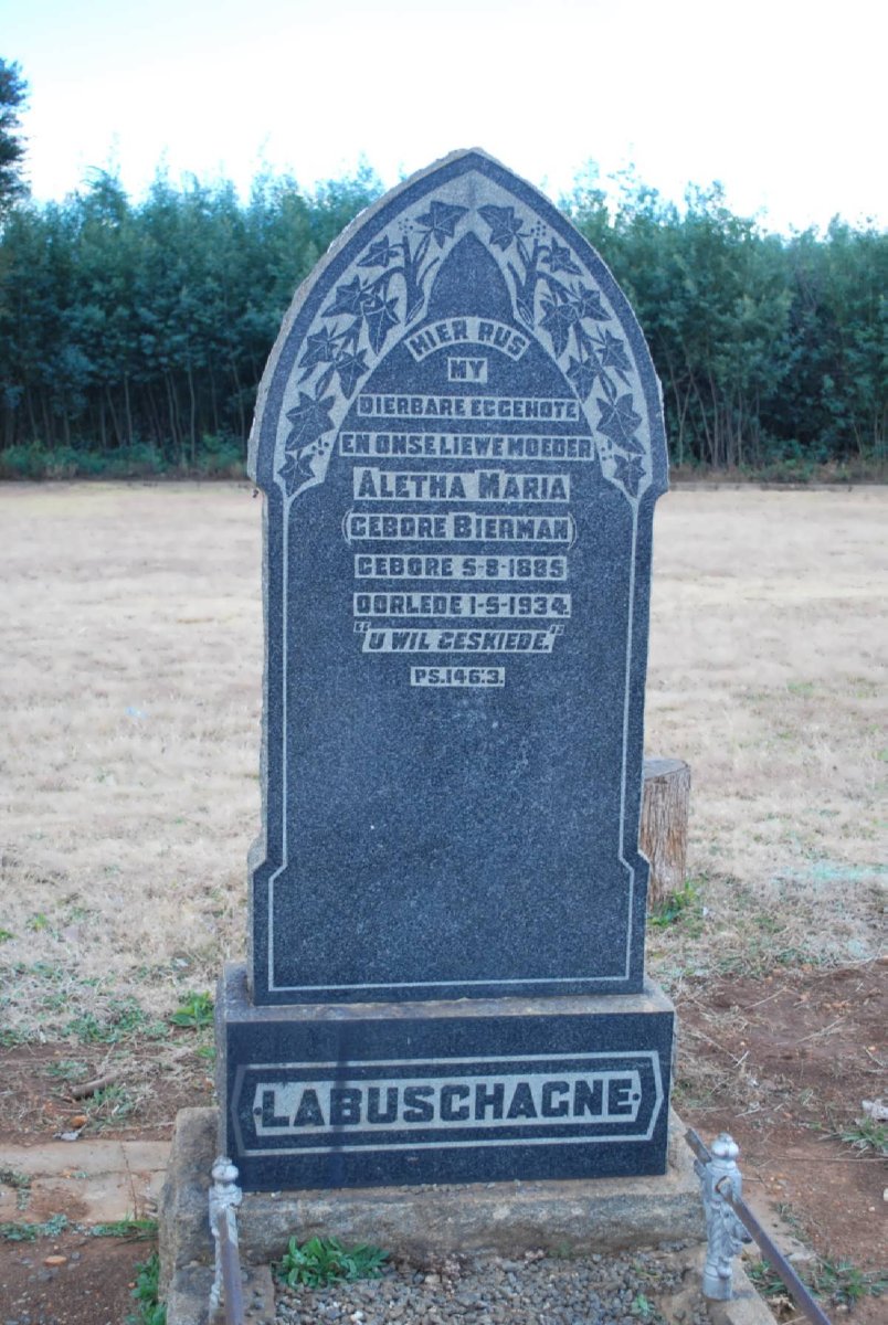 LABUSCHAGNE Aletha Maria nee BIERMAN 1885-1934
