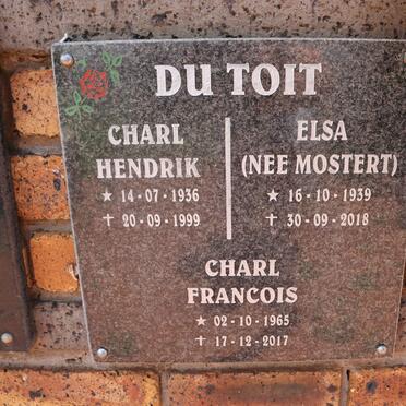 TOIT Charl Hendrik, du 1936-1999 & Elsa MOSTERT 1939-2018 :: TOIT Charl Francois, du 1965-2017