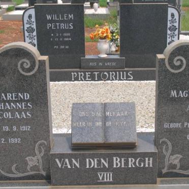 BERG Barend Johannes Nicolaas, van den 1912-1992 &amp; Magrietha Alida PELSER 1911-1985