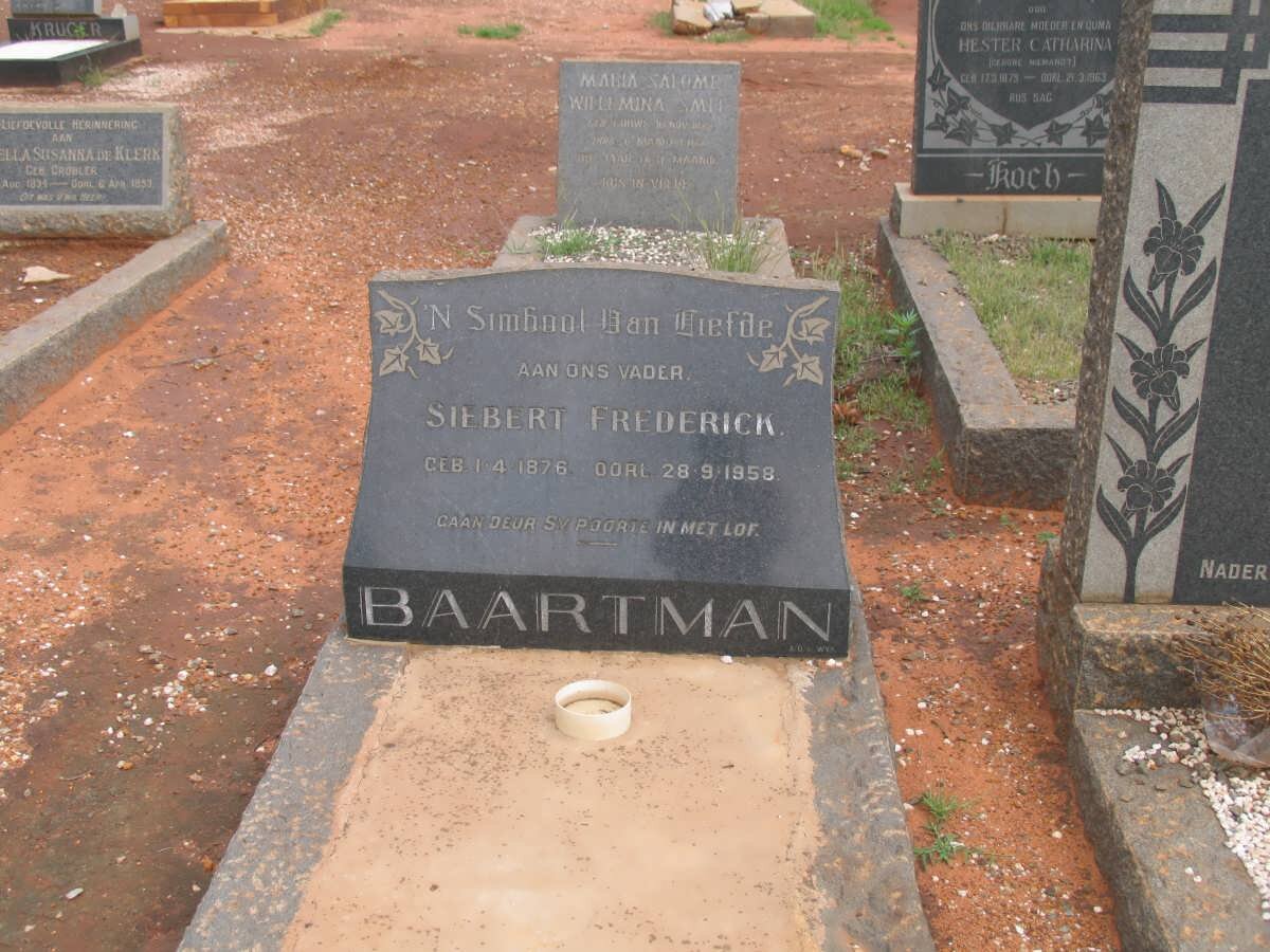 BAARTMAN Siebert Frederick 1876-1958