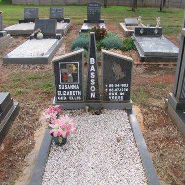 BASSON Susanna Elizabeth nee ELLIS 1903-1996