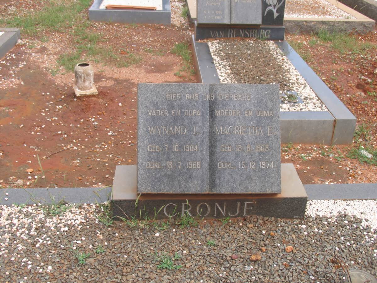 CRONJE Wynand L. 1904-1968 &amp; Magrietha E. 1903-1974