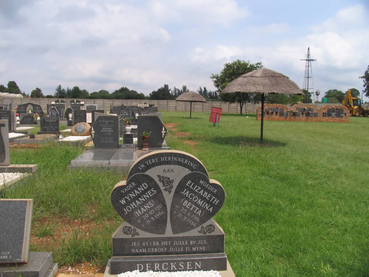 DERCKSEN Wynand Johannes 1911-1986 &amp; Elizabeth Jacomina 1916-1986