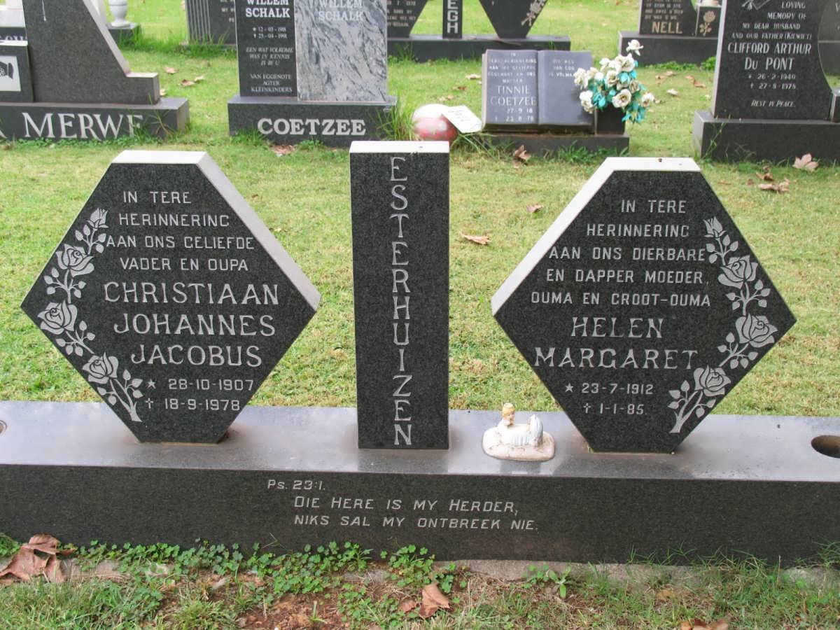 ESTERHUIZEN Christiaan Johannes Jacobus 1907-1978 &amp; Helen Margaret 1912-1985