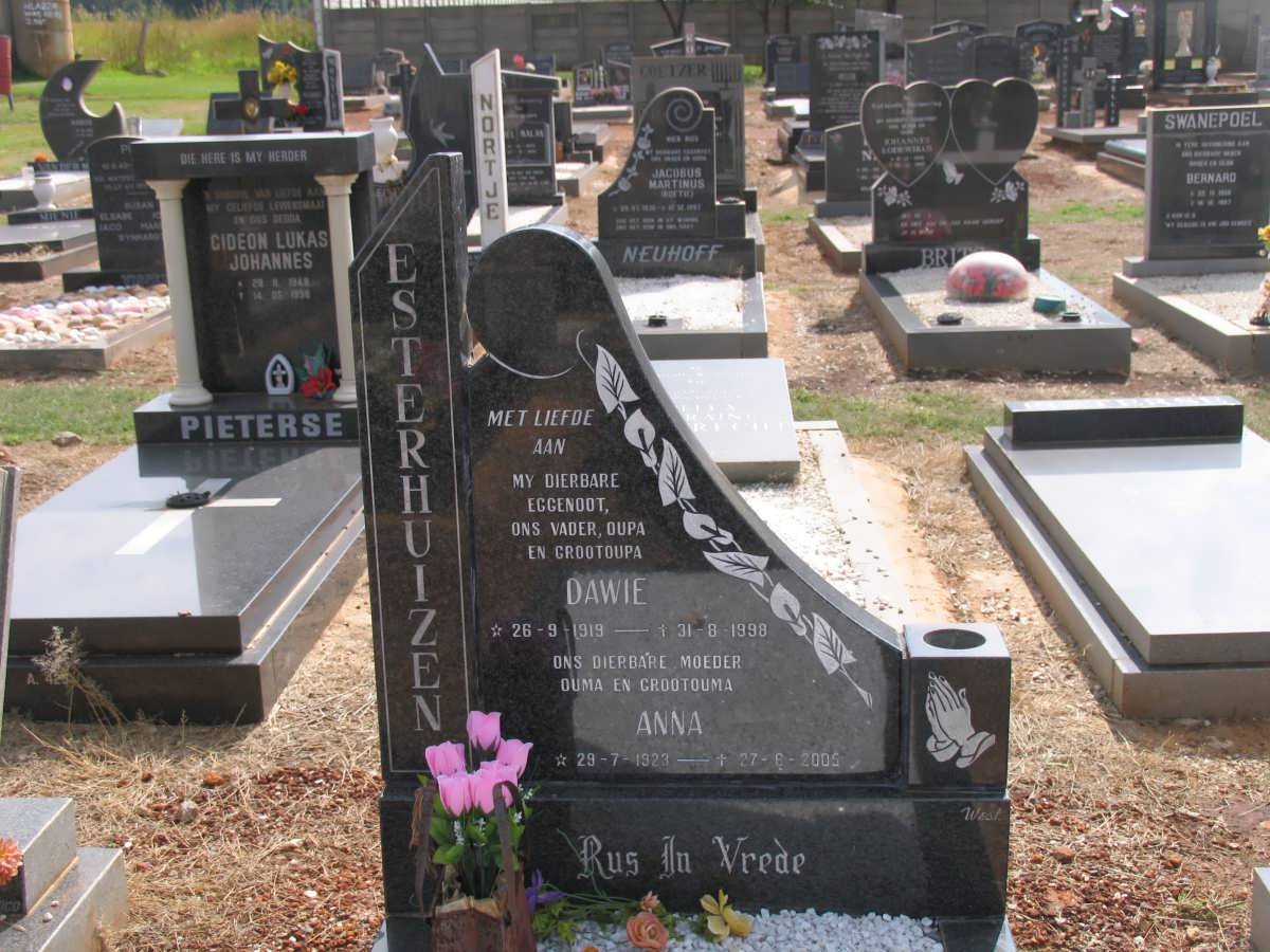 ESTERHUIZEN Dawie 1919-1998 &amp; Anna 1923-2005