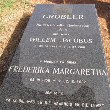 GROBLER Willem Jacobus 1943-2001 &amp; Frederika Margaretha 1950-2002