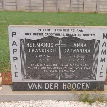 HOOGEN Hermanus Francisco, van der 1914-1981 &amp; Anna Catharina 1922-1980