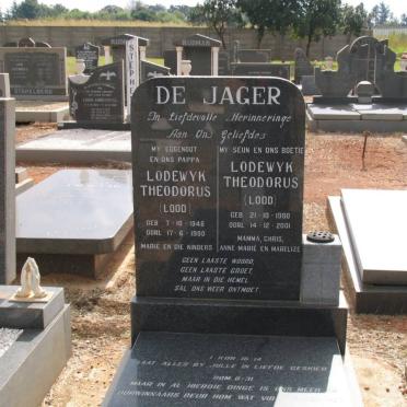 JAGER Lodewyk Theodorus, de 1946-1990 :: DE JAGER Lodewyk Theodorus 1980-2001