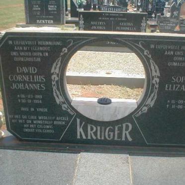 KRUGER David Cornelius Johannes 1919-1994 &amp; Sophia Elizabeth 1923-1995