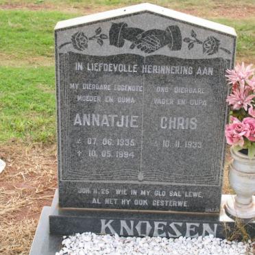 KNOESEN Chris 1933-  &amp; Annatjie 1935-1994