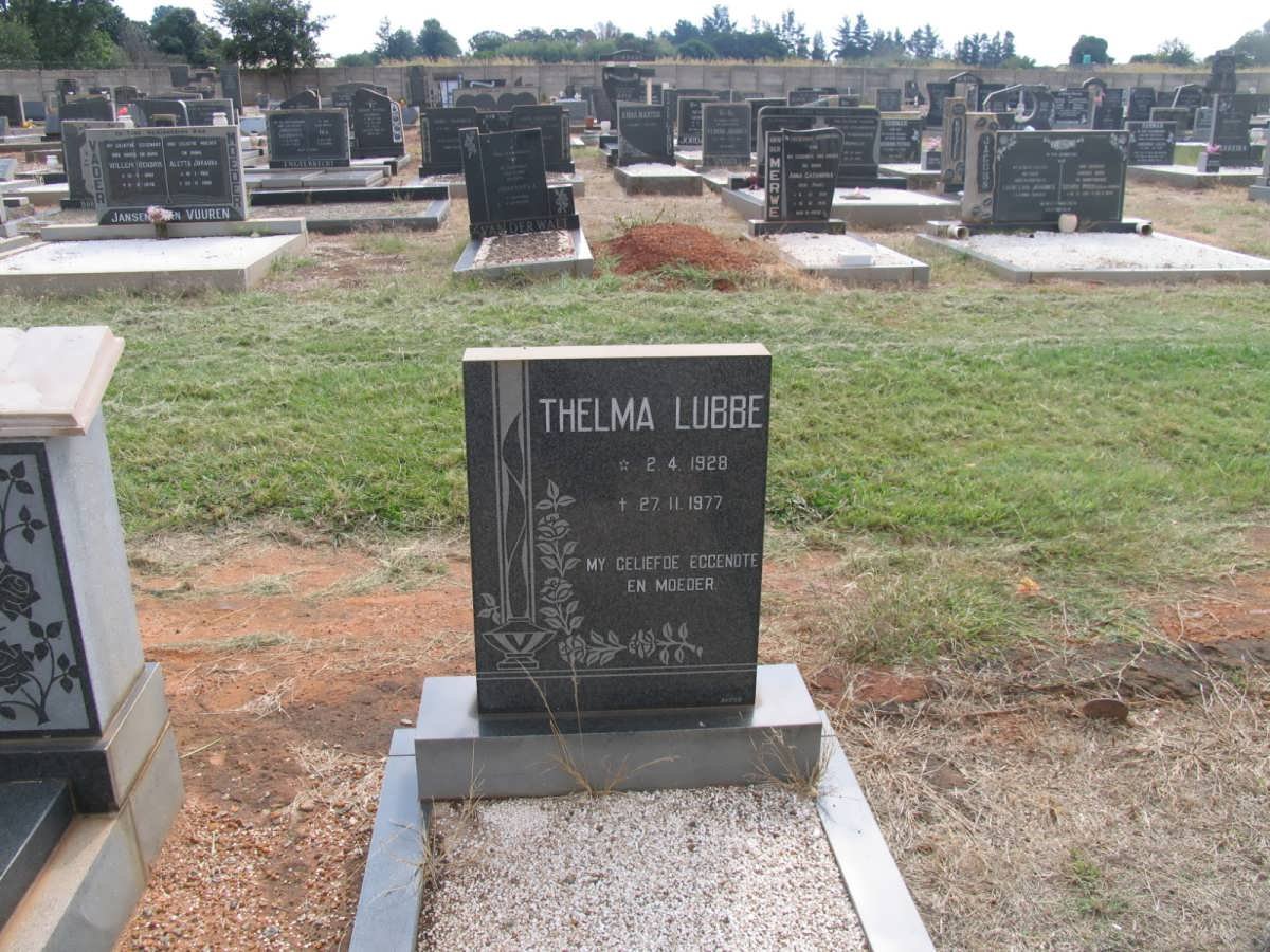 LUBBE Thelma 1928-1977