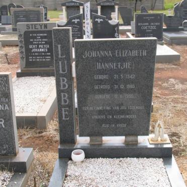 LUBBE Johanna Elizabeth 1942-1990