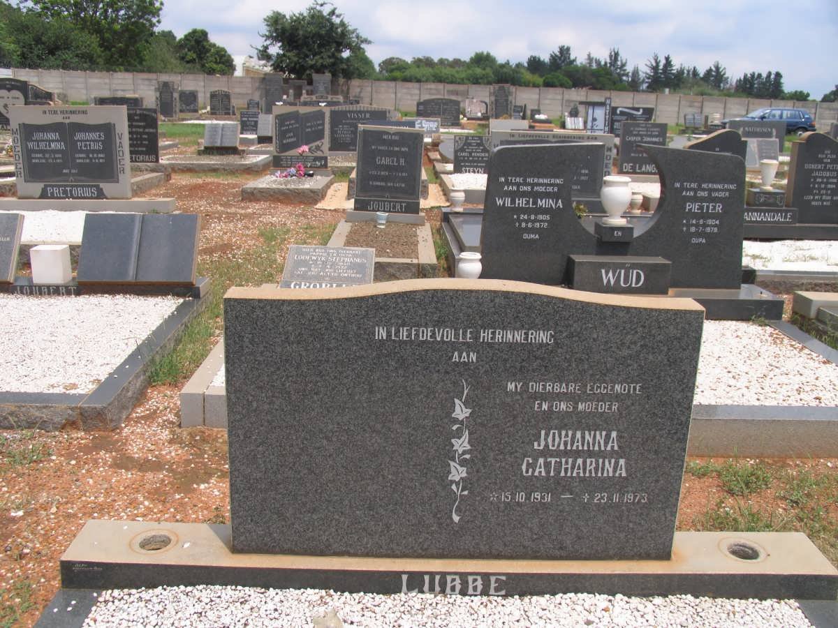 LUBBE Johanna Catharina 1931-1973