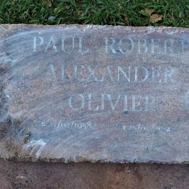OLIVIER Paul Robert Alexander 1958-2012