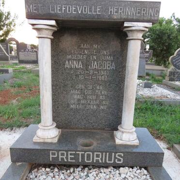 PRETORIUS Anna Jacoba 1943-1987