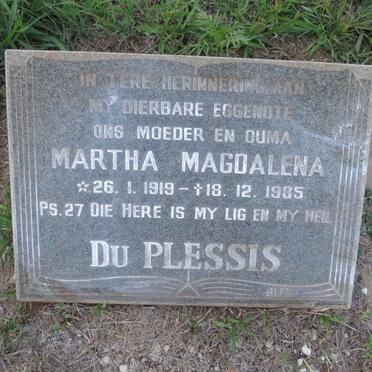 PLESSIS Martha Magdalena, du 1919-1985