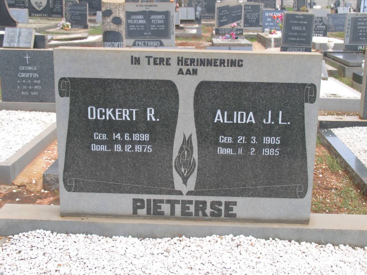 PIETERSE Ockert R. 1898-1975 &amp; Alida J.L. 1905-1985
