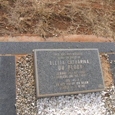 PLOOY Aletta Catharina, du 1907-1997