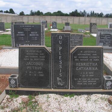 PLESSIS Jacobus Petrus, du 1914-1988 &amp; Henrietha Catharina 1920-1982